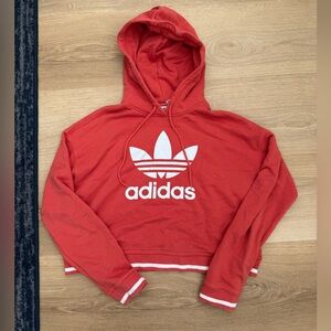 ADIDAS coral orange crop hoodie